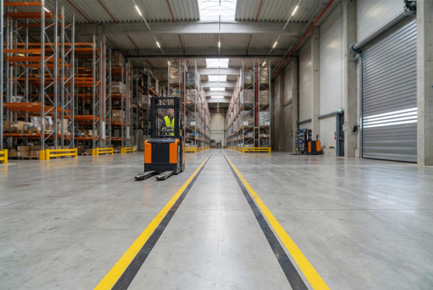 Ipari padlófestés Terület- és útvonaljelölések a hatékony anyagmozgatáshoz