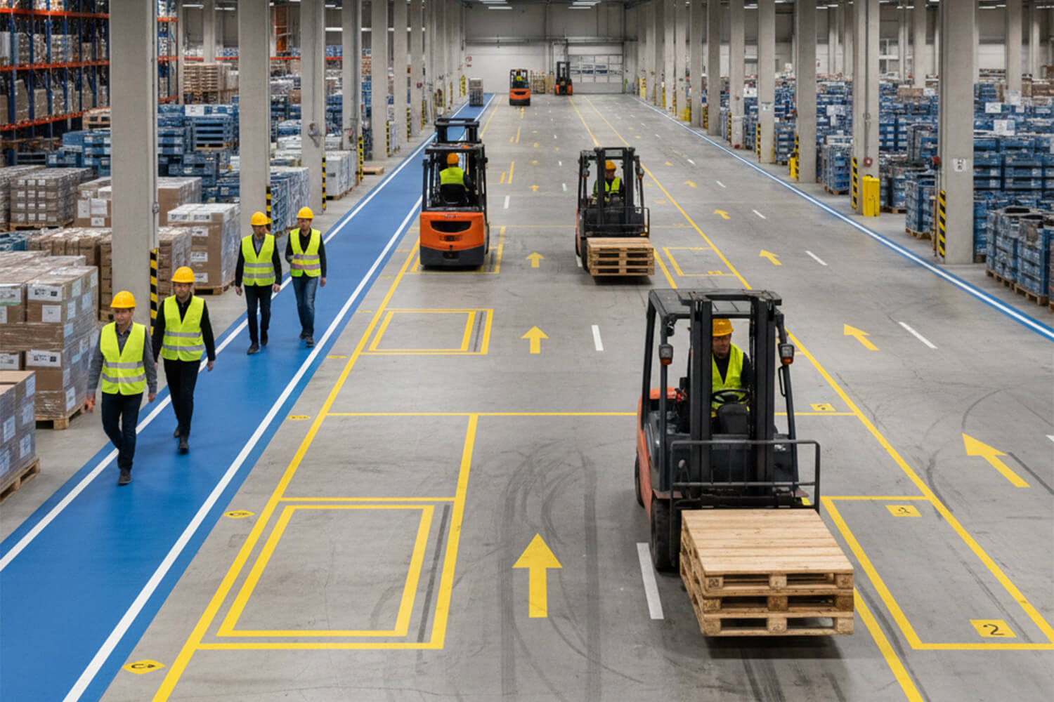 Ipari padlófestés Közlekedési rend kialakítása